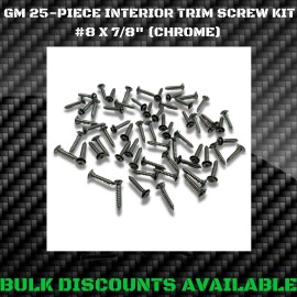 GM Replacement 1978-1987 El Camino SS A B Pillar Interior Panel Molding Trim Screws CHROME OEM