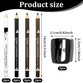 BOHUIZ 12Pcs Barber Pencil with 2 Sharpener, Magic Hairline Pencils for Lineup Beard Shaping Beard Guide Pen Barber Chalk for Men Beards Hair Makeup Design White Black Dark Brown Light Brown