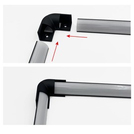 HAMRVL 10pcs Led Aluminum Channel Corner Kit Black for Led Strip Lights L Shape 90 Degree Connectors Suit for V Shape Kitchen Cabinets LED Aluminum System 16x16mm with Screw Angle Turning Solution