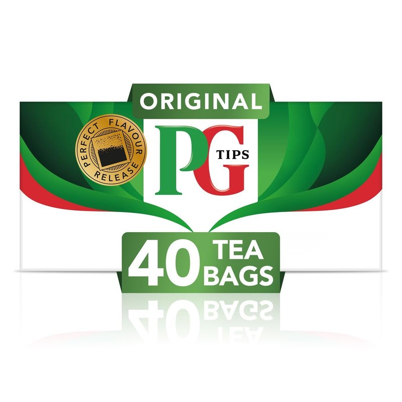 PG Tips Premium Black Tea Bags Non-Pyramid, 40 Count (Pack