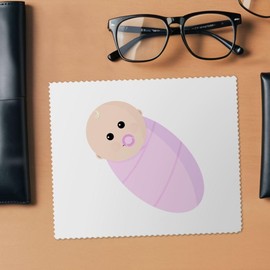 2 x 'Cute Baby Girl' Microfibre Lens/Glasses Cleaning Cloths (LC00030386)