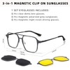 TEAPLMTT Magnetic Clip On Polarized Sunglasses for Men Duble Brige