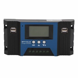12V 24V Solar Charge Controller Regulator 4 USB Ports 5V 2.5A Parameter Adjustable LCD Display for Home RV Boat 50A