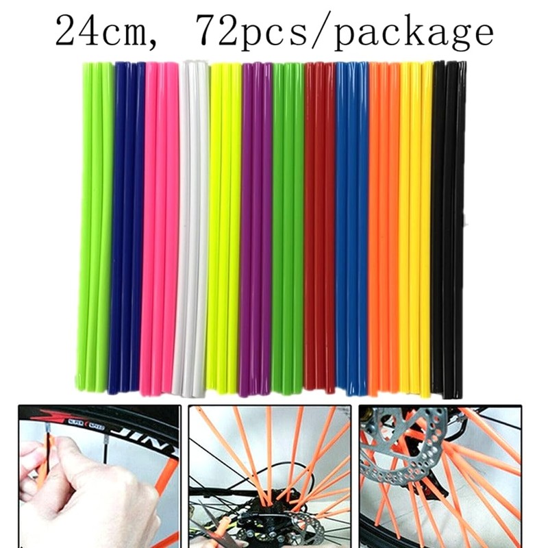 144 Pieces Spoke Skins Spoke Covers Plastic Bicycle Spoke Skins