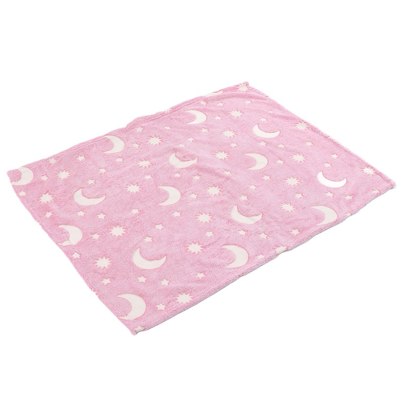 1.5x2m Luminous Blanket Double Side Flannel Star Moon Design Soft