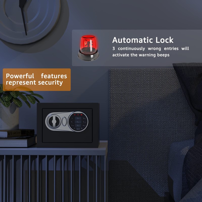 Goldenkey Small Safe with Fireproof Bag, Digital Mini Money Safe