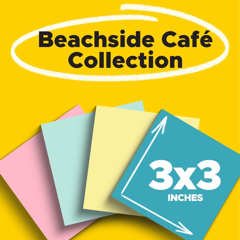 Post-it Notes, 3 x 3 in, Beachside Café Collection, 4