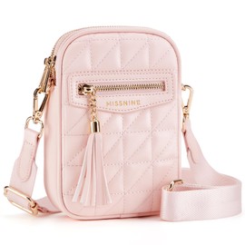 Missnine Small Crossbody Bags for Women RFID Cell Phone Purses Quilted Trendy Wallet Shoulder Purses with Wide Adjustable Strap