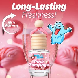 Gunk Getter Car Diffusers- Long Lasting Scent, Odor Eliminator, Home Essentials, Fresh Fragrance- 3 Pack- Pink Champagne