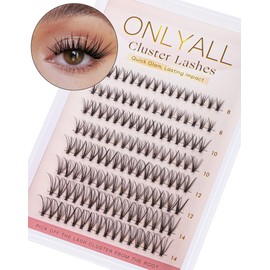 Onlyall Lash Clusters Eyelash Extensions Wispy Eyelash Clusters Fluffy Individual Lashes Clusters Natural C Curl Lash Clusters Cat Eye DIY Lash Extension Glam04