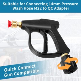 High Pressure Washer Gun 4350PSI, 5 Water Nozzle Tip & Quick Connector for Karcher K2-K7 Pressure Washer, Jet Wash Gun with M22-14 Hose Connector & Quick Connector, Karcher Pressure Washer Accessories