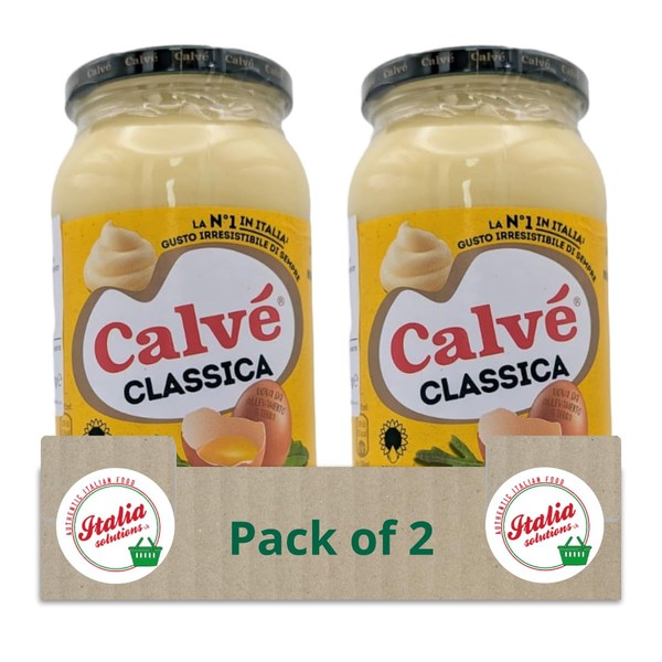 Calve Classica Mayonnaise La Maionese No.1 in Italy, With Free Range Eggs 428g - Pack of 2