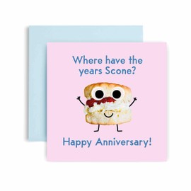 Huxters Anniversary Cards for Men and women - Funny Scone Anniversary Husband Anniversary Card for her him - Funny Anniversary Card for Husband Fun wife Happy Birthday - 14.8cm