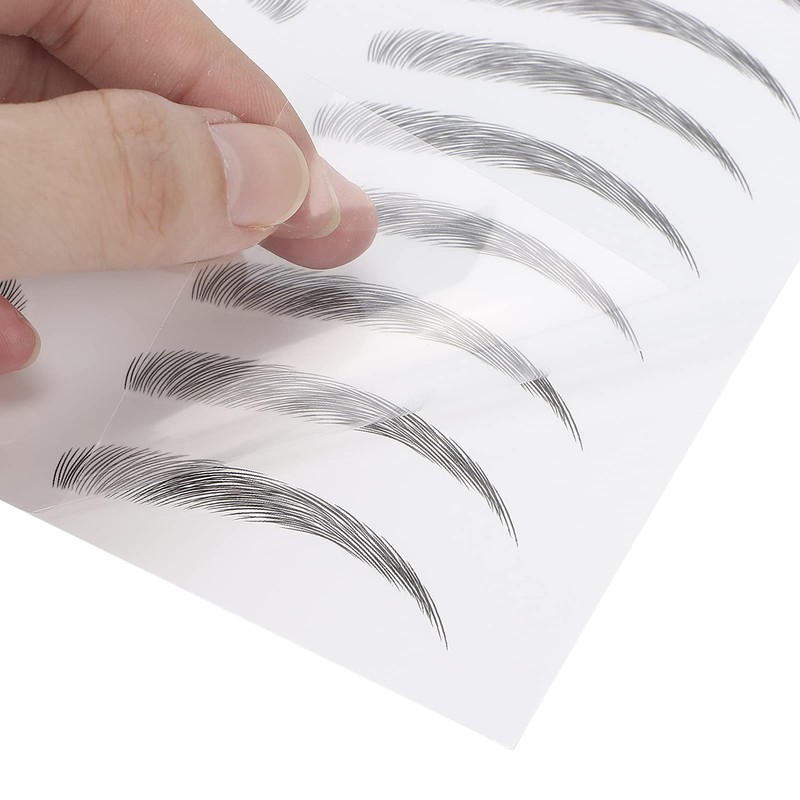 6D Eyebrow Tattoo Sticker, Eyebrow Shaping Stencils, Semi-Permanent, Hair-Like, Waterproof