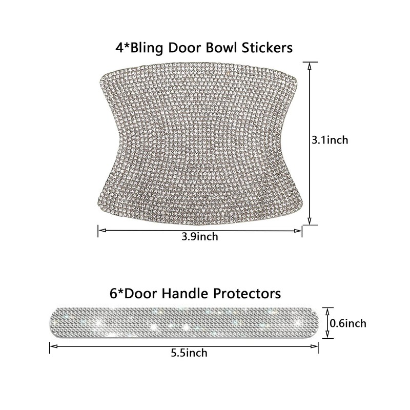 BetterJonny 10PCS Crystal Scratch Protector, Rhinestone Car Bling Scratch Protector