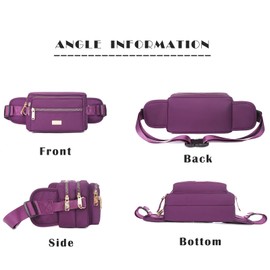 Banbituy Extra Large Fashion Fanny Pack for Men Women, Waist Bag for Waterproof Hiking Running Biking Gym Outdoor Sports Travel Belt Bag (Purple)