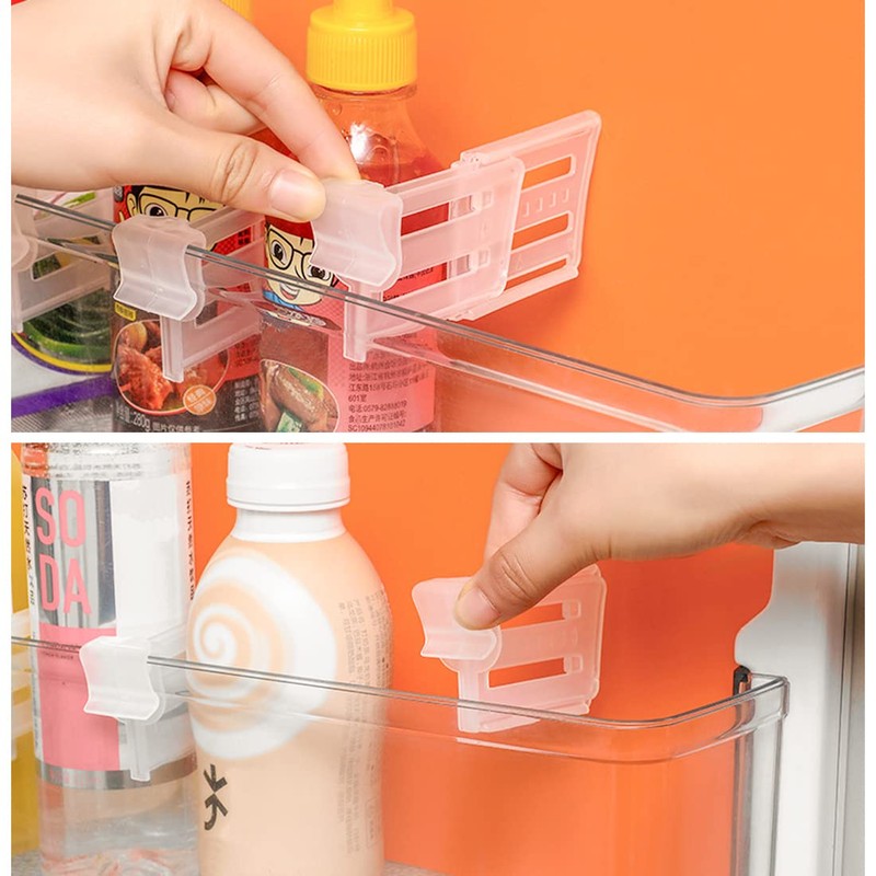 Expandable Fridge Space Allocator, 12PCS Clear Plastic Drawers Separators, 3.1-4.7"Adjustable