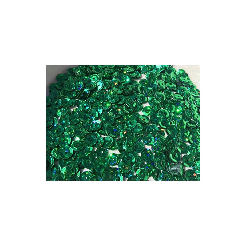 Sequins 8mm 1000/Pkg Crazy Dots Finish Emerald Green