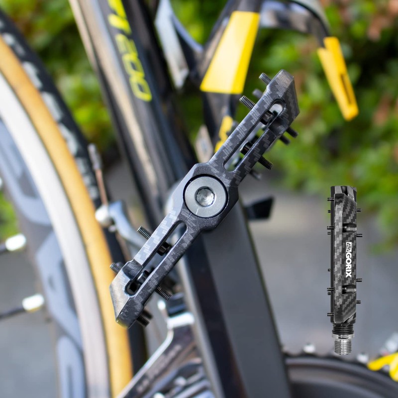 GORIX Bicycle Pedal, Flat Pedal, Reinforced Nylon Material, Wide Tread,