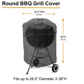 Outdoor Round Grill Cover Fits Weber Original Kettle Premium Charcoal Grill,Weber Jumbo Joe Premium 22" Charcoal Grill,Weber Original Kettle 18 Inch Charcoal Grill, Regular 18" Kettle Charcoal Grill