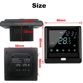 MincoHome Smart Thermostat WiFi LCD Temperature Control Touch Screen Panel for Floor Heating Works with Google Home, Alexa,Tuya (Black)