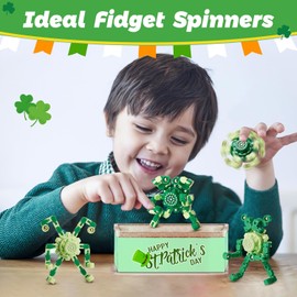 St. Patrick's Day Fidget Spinners – Transformable Stress Relief Toys for Kids & Adults, Party Favors & Gifts