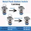 DMWD 5Pcs 19mm Metal Latching Push Button Switch Waterproof Anti-Vandal