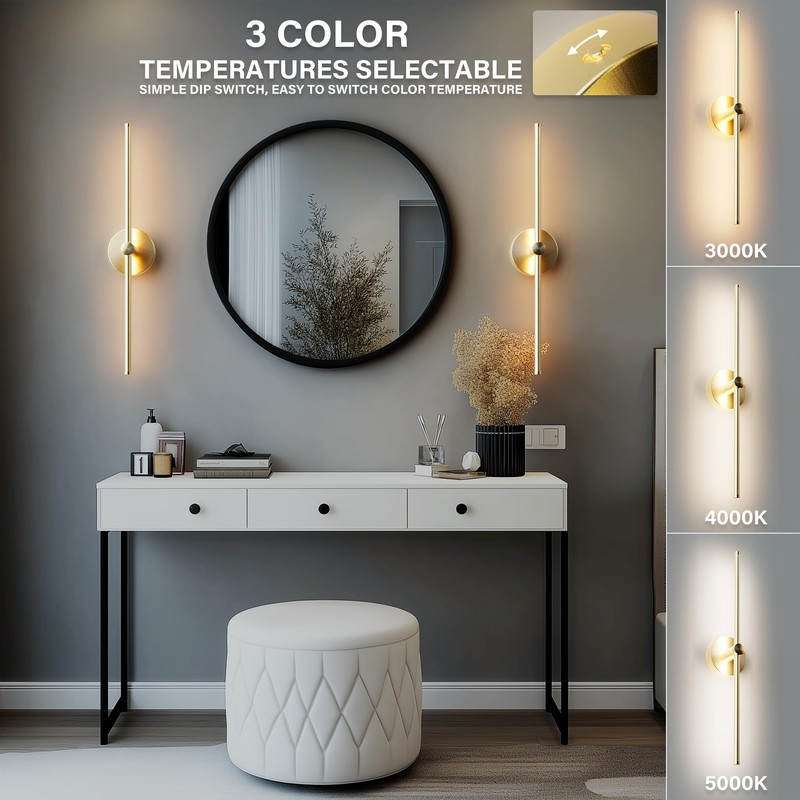 ZAGO 24 Inch LED Indoor Linear Wall Sconces Set of