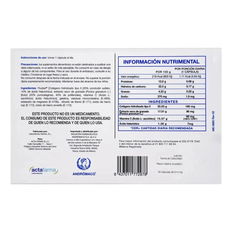 Kinisi Colgeno Hidrolizado, Ac. Hialuronico 30 Caps. Sin Sabor