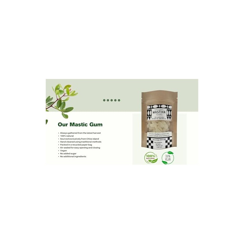Chios Mastiha Tears Gum griego 100 % natural Mastic Packs