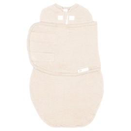 embé 2-Way Starter Baby Swaddle, 6-14 lbs, Newborn Swaddle Sack 0-3 Months, Zip Swaddle 0-3 Months Baby Swaddles Wrap, Hip Healthy, Infant Swaddle - Cream