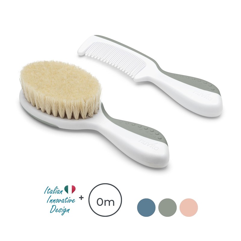 Nuvita 1137 Comb and Brush Set with Natural Sheep's Wool