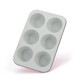 Jumbo Muffin Pan-Large Cupcake Pan Non Stick 6 cup 3.5x1.77 inch Carbon Steel muffin tin for home baking (Perracotta)