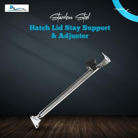 MARINE CITY Hatch Lid Stay Support and Adjuster 316 Stainless Steel – Mirror Polish, Corrosion-Resistant, 33 lbs Load Capacity, Adjustable Design for Yachts and Boats (Large)