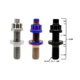 RISON-Titanium M10X1.25X45MM Titanium Exhaust Manifold Stud Kit Burnt Blue GR5 Titanium Bolt Kit 12 PCS/Set