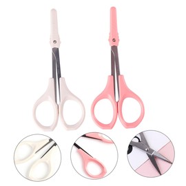FOMIYES 2sets Beauty Scissors Eyelash Trimmer Electric Precision Scissors Eyebrow Razor Hairdressing Tools Travel Size 2pcs*2