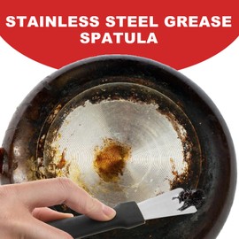 GEEHUA Stainless Steel Scraper Set, 4Pcs Black Red Kitchen Scrapers for Glass Stove Top Oven Pan, Non-Scratch Ergonomic Design Corner Seam Cleaning Tools(4)