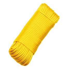 Skyzone 650 Paracord 4mm 30M - 9-Strand Survival Rope, 250kg Strength for Camping, DIY Crafting, Emergency Kits & Outdoor Gear (Yellow, 4mm)