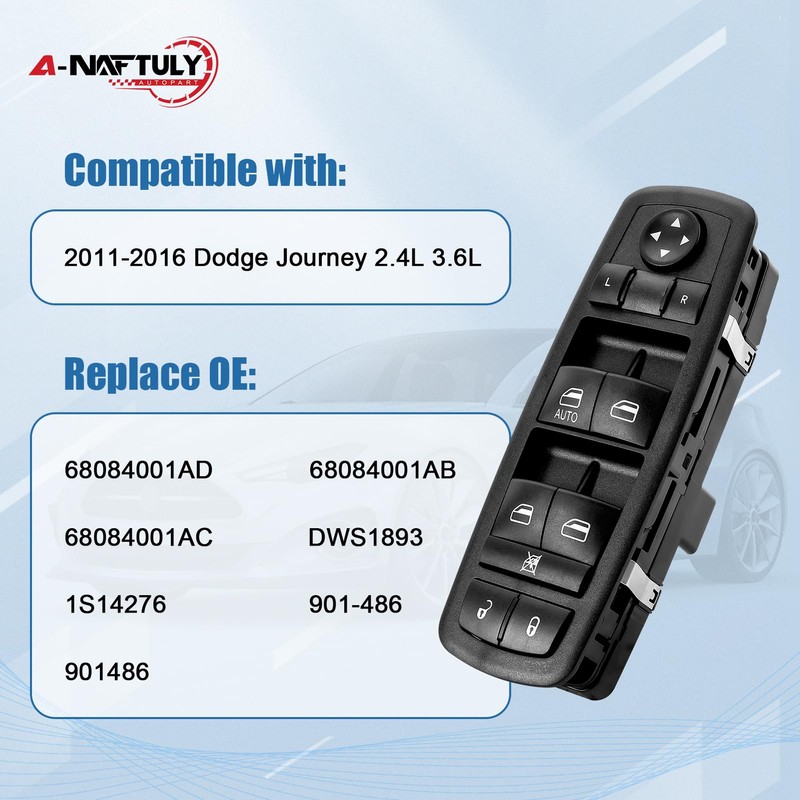 Master Power Window Switch 8+13 Pins, Replacement for 2011-2016 Dodge