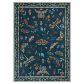 Insect Print Area Rugs, Non Slip Washable Rugs for Living Room,Modern Bedroom Rug Under Bed Large Carpet for Room Decorsize: 180*250cm, color: Blue
