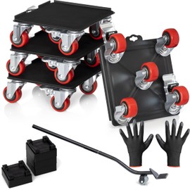 Heavy Duty Furniture Movers with Wheels Furniture Dolly Kit Moving Furniture Lift Mover Tool Set Wheels Piano Dolly Pool Table Dollies Double Bearings Locks Max Capacity 2000 lb 6.3 inch