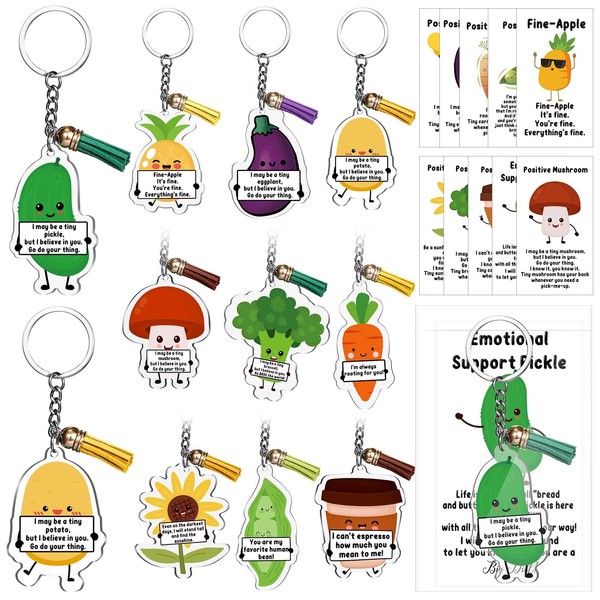 Siifert 50 Sets Emotional Support Keychain Bulk with Tassels Employee