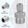 PATIKIL 1/2G x 6mm 304 Stainless Steel Compression Tube Fitting,