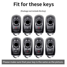 ontto Car Key Fob Cover Fit for Buick Envision Verano GS 20T 28T Encore NEW LACROSSE for Opel Astra k Smart Alloy Leather Key holder Shell case bag keyring keychain protector accessories Red B