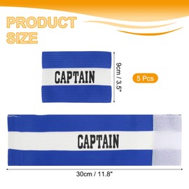 MECCANIXITY Soccer Captain Armband, Captain Arm Bands for Soccer Elastic Captain C Arm Band Sports Captain Armbands for Football Team Training Youth & Adult Blue, Pack of 5