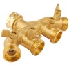4 Way Heavy Duty Brass Garden Hose Splitter, Hose Connector