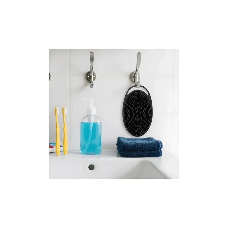 Dexano Cepillo De Esponja Corporal De Silicón, Exfoliante Corporal Negro