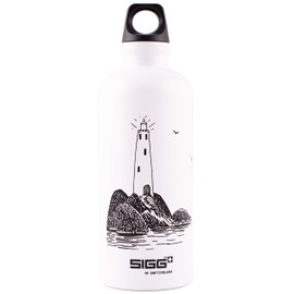 SIGG X Moomin Lighthouse Kids Drinking Bottle (0.6 L), Non-Toxic Water Bottle with Leak-Proof Lid, Made in Switzerland Aluminium Flask for Water