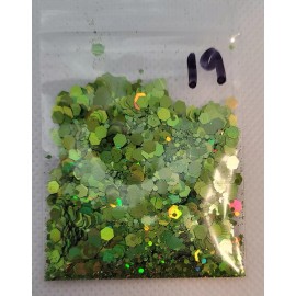 Sage Green Glitter Mix with Rainbow Effect- Craft - Nail Art