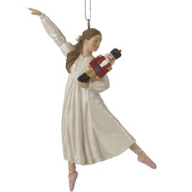 Nutcracker Ornaments: Clara from the Nutcracker Ballet Wearing Her White Gown Holding a Nutcracker for the Christmas Tree, or Window or Everyday Gift for a Ballerina Dancer or Enthusiast